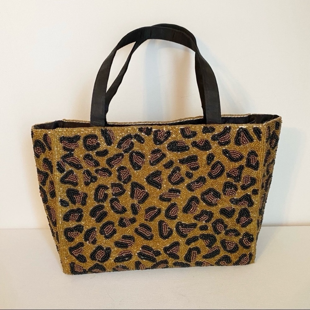 Vintage Colorwerks Beaded Leopard Bag